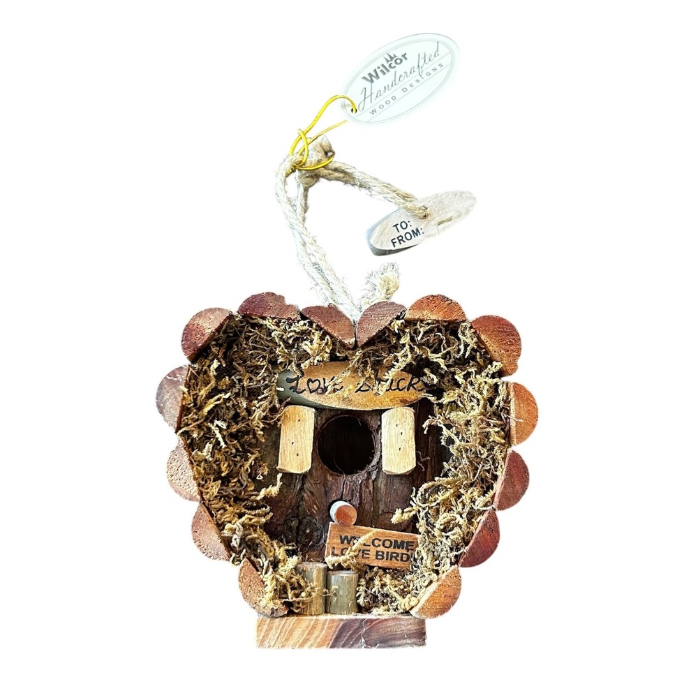 ⭐️ Wilcor Handcrafted Wood Design Love Shack Mini Bird‎ House Welcome Outdoor